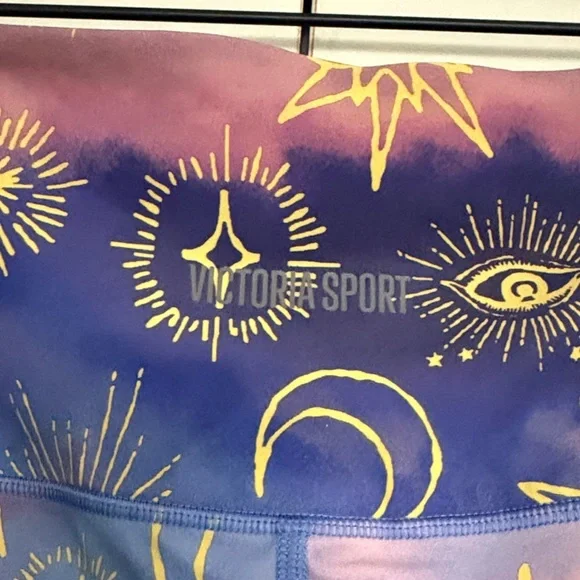 Mystical Blue and Pink Celestial Print Leggings - Picture 3 of 4